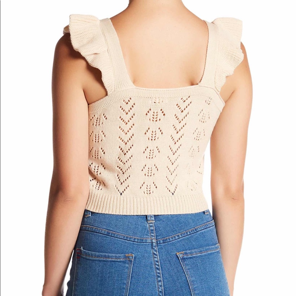 En Creme Knit Ruffle Tank - Picture 2 of 4